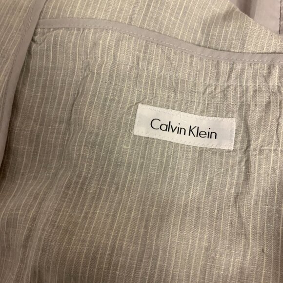 Calvin Klein Mens Suit Jacket SZ XL Pants 40X30 100% Linen Beachy Preppy Summer - Picture 3 of 14